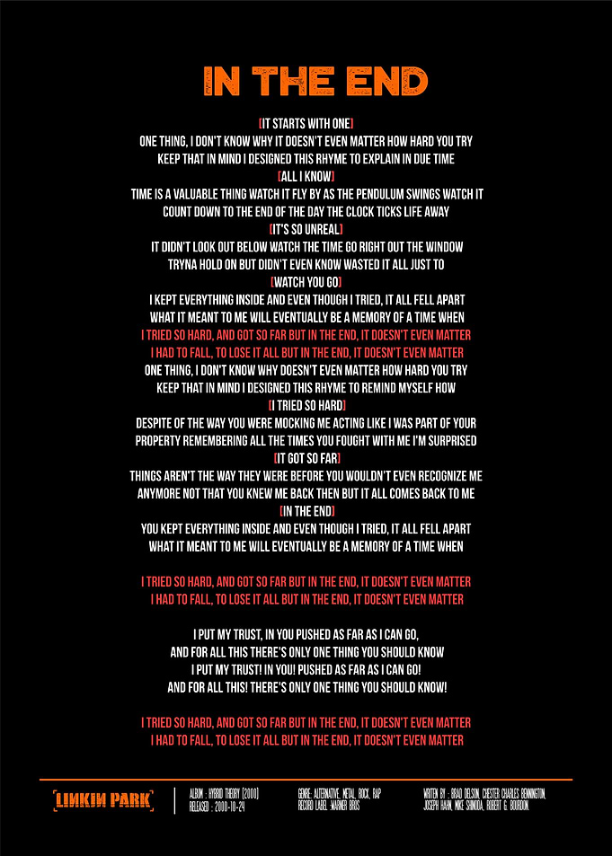 linkin park in the end
