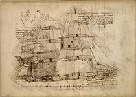 Three Master Ship Sketch