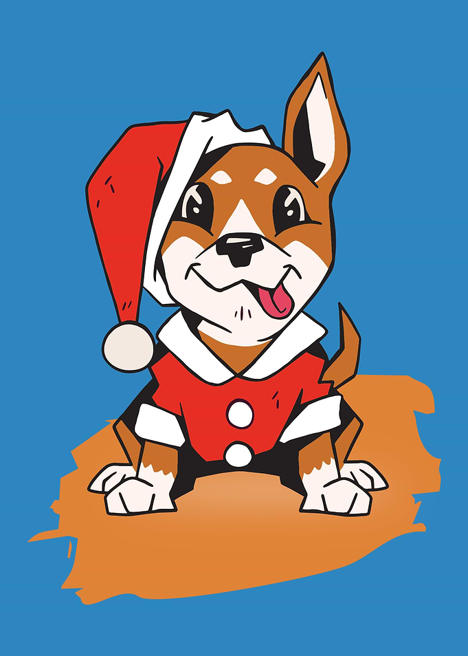 Happy Dog For Christmas