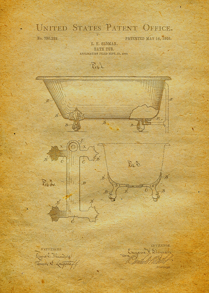 17 Bathtub Patent Print