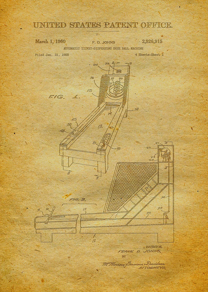 20 Skee Ball Machine Pate