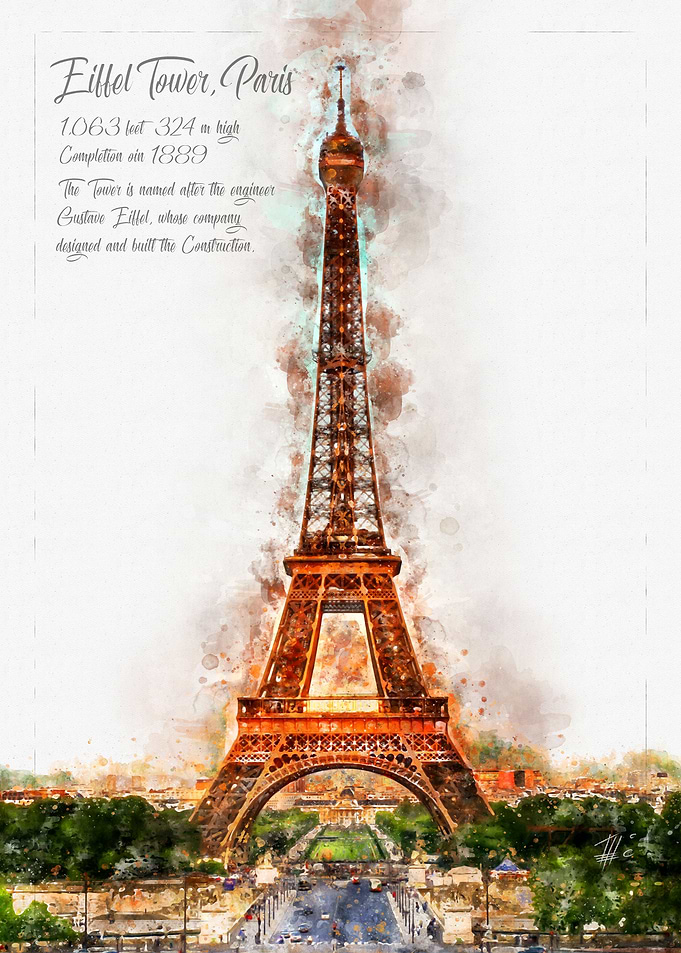 EiffelTower Aquarell