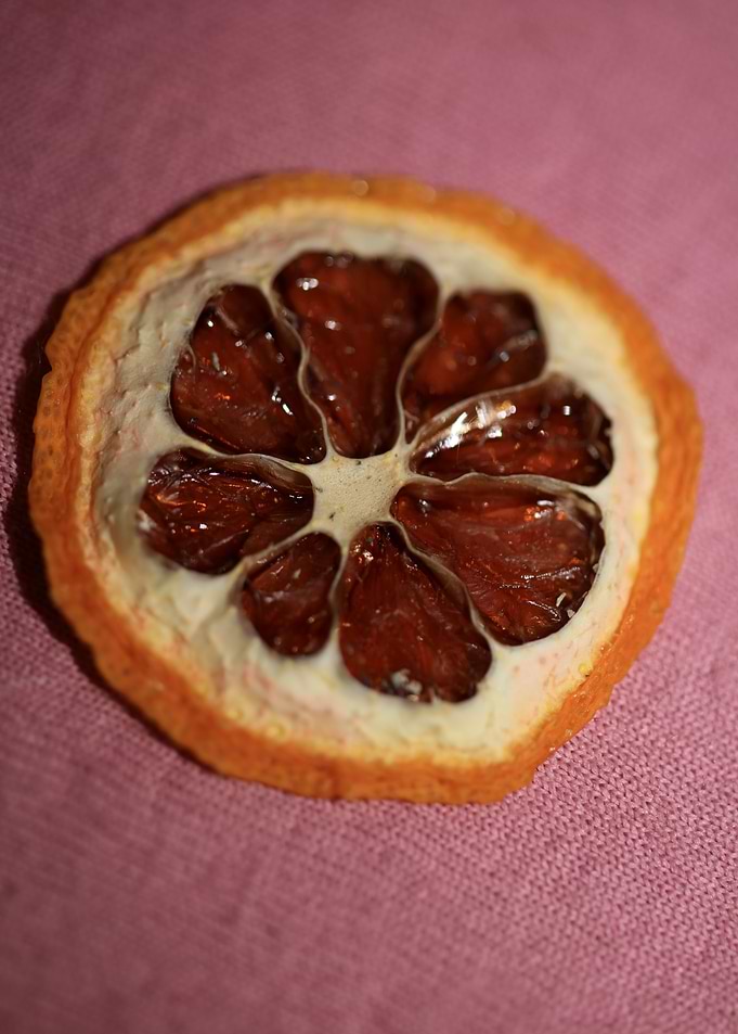 Dried lemon slice macro