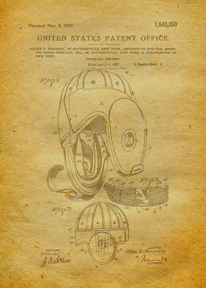 13 Football Helmet Patent