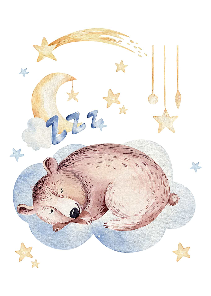 Cute sleeping bear
