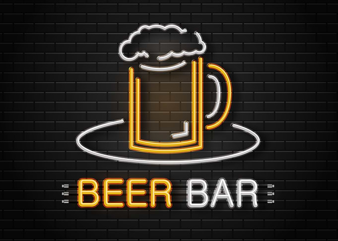 Beer Bar Neon Retro