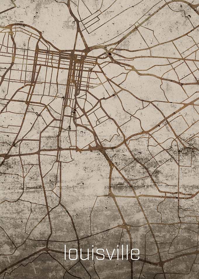 Louisville City Rusty Map