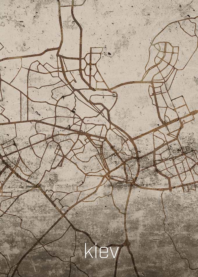 Kiev Rusty Street Map