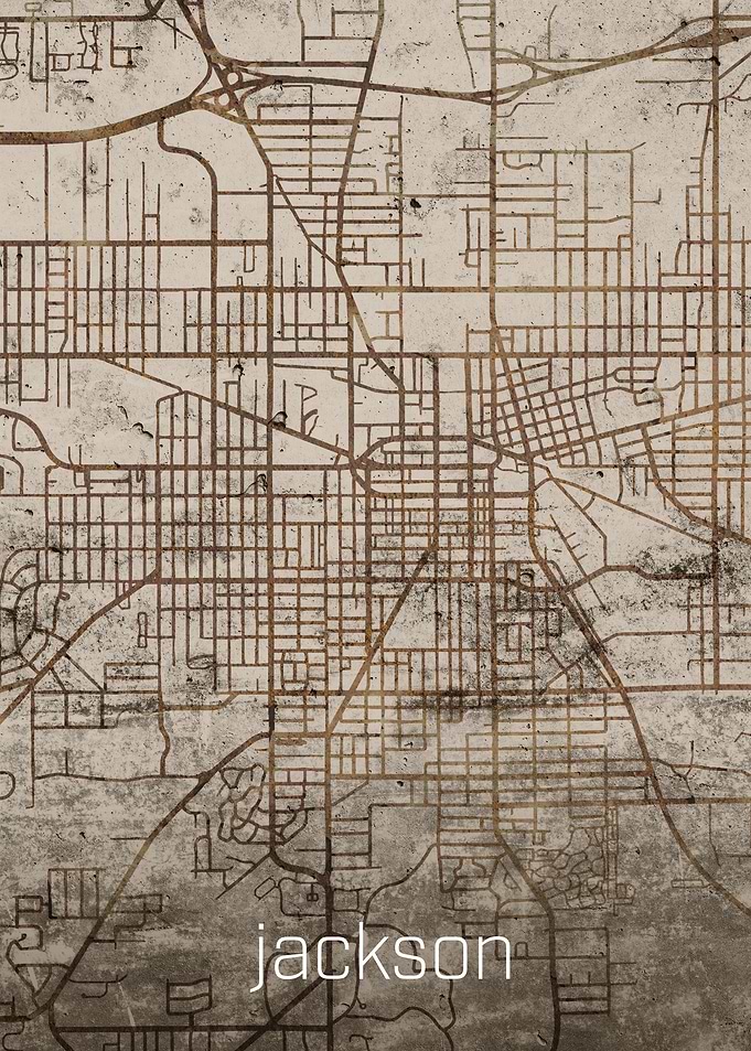 Jackson Rusty Street Map