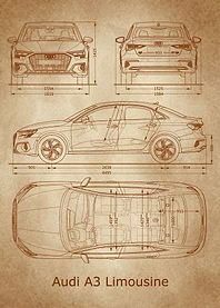 audi A3 2020 blueprint