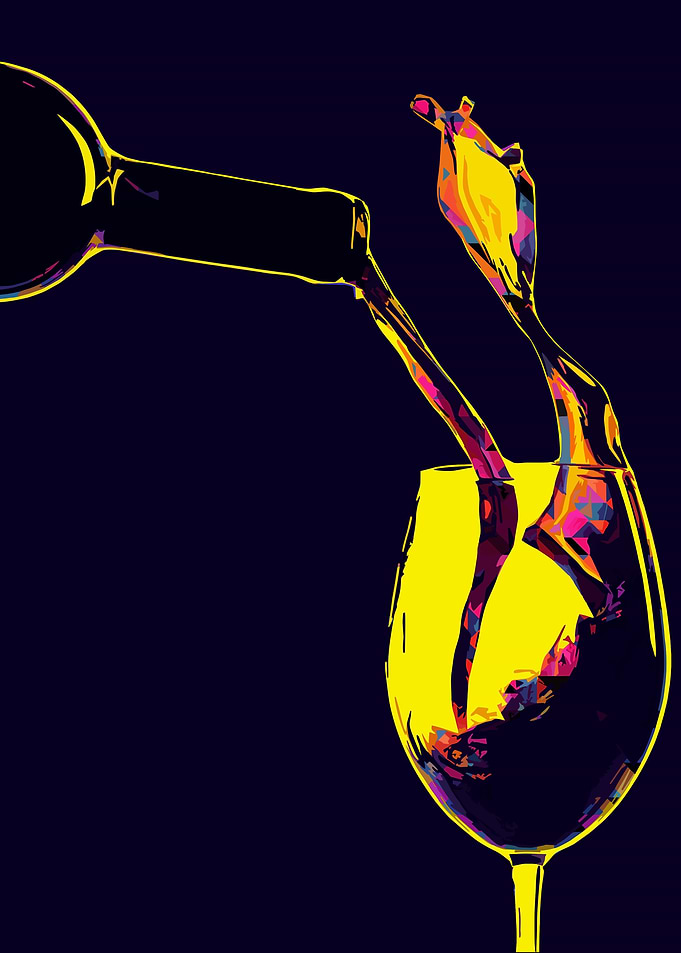 wine on glass