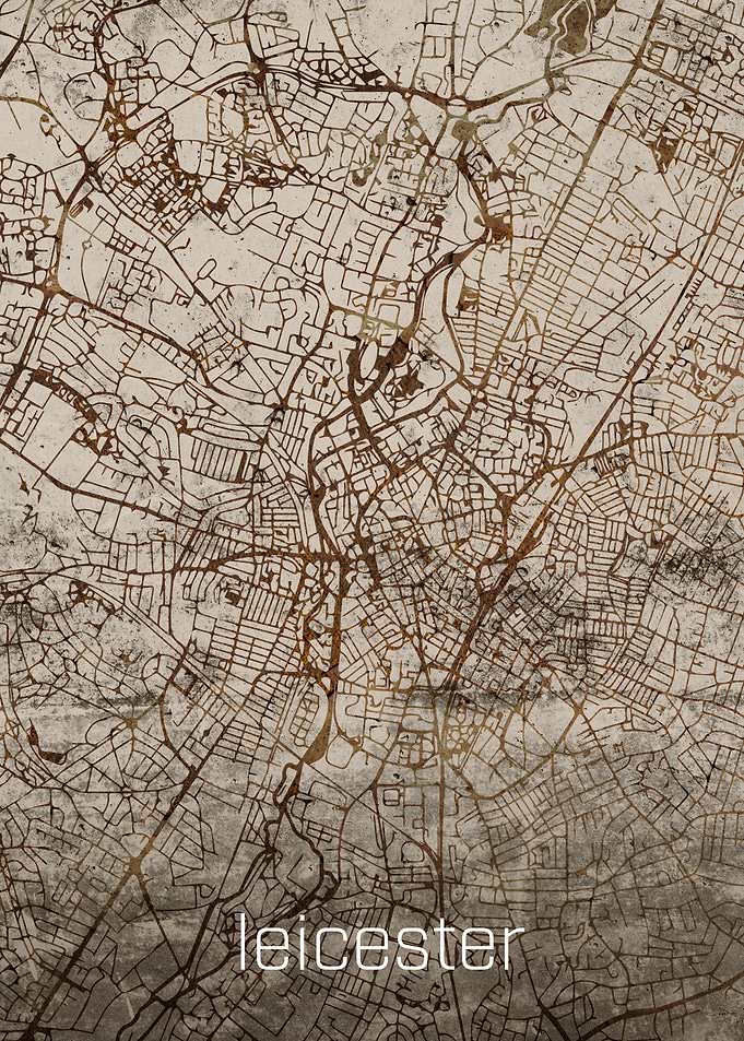 Leicester City Rusty Map