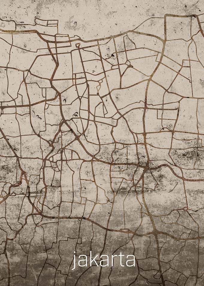 Jakarta Rusty Street Map