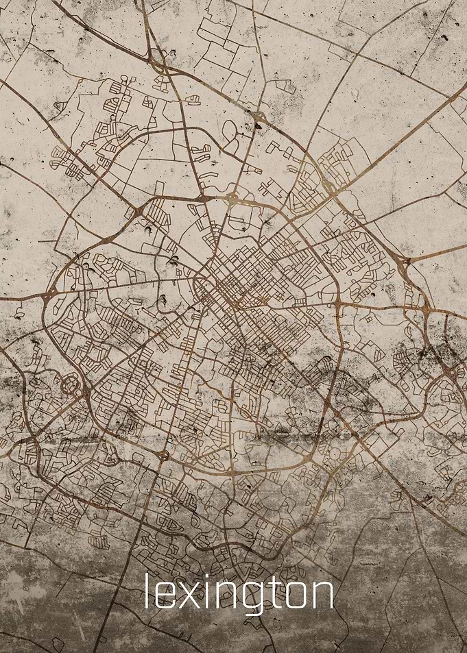 Lexington City Rusty Map