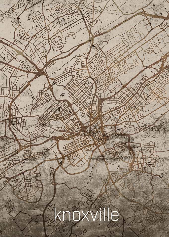 Knoxville Rusty Street Map