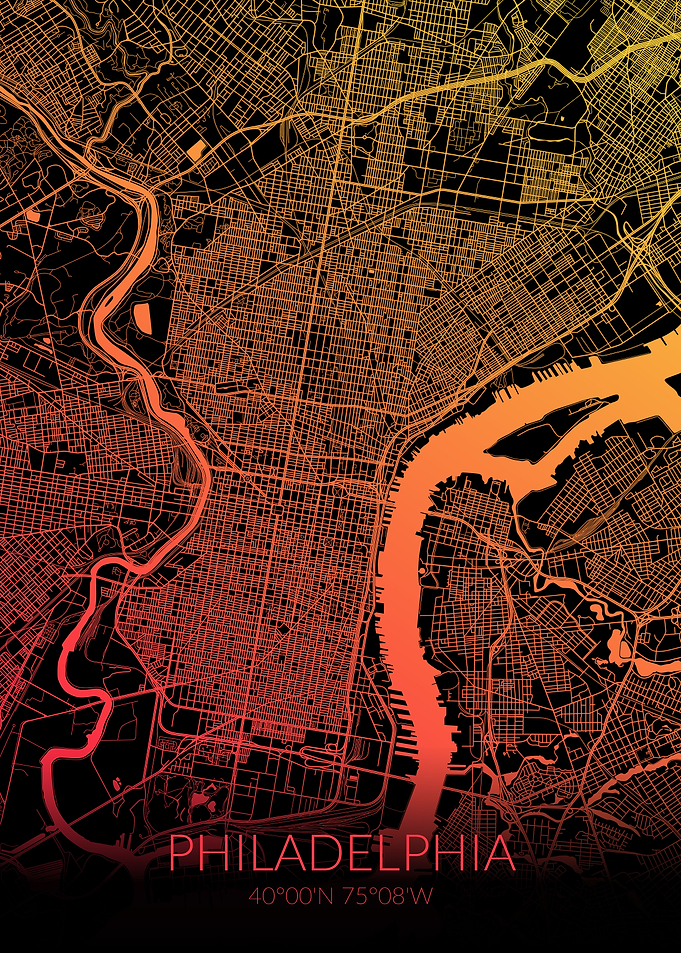 Philadelphia Map Black