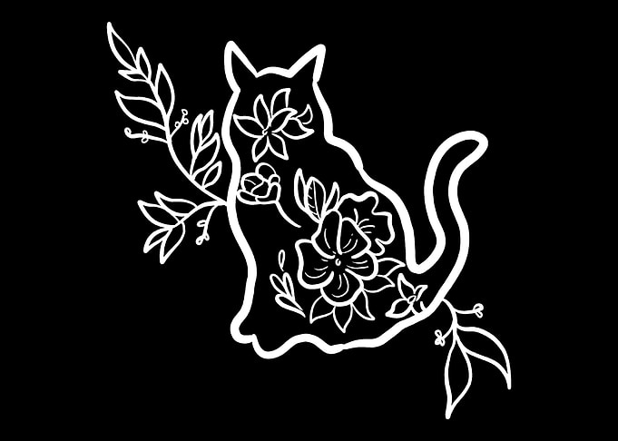 Floral Kitten Cat Lover Gi