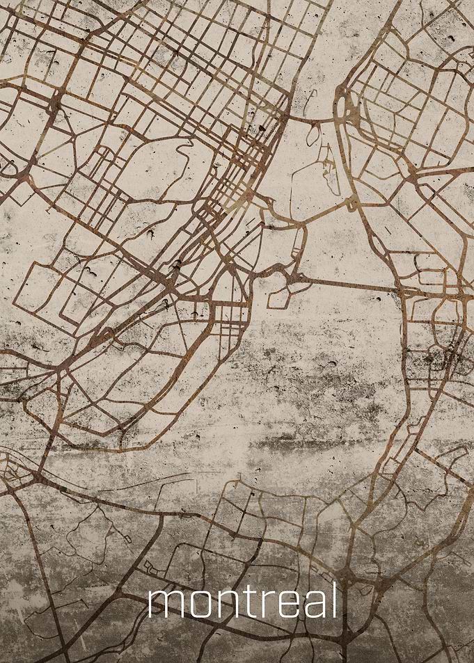 Montreal Rusty Street Map