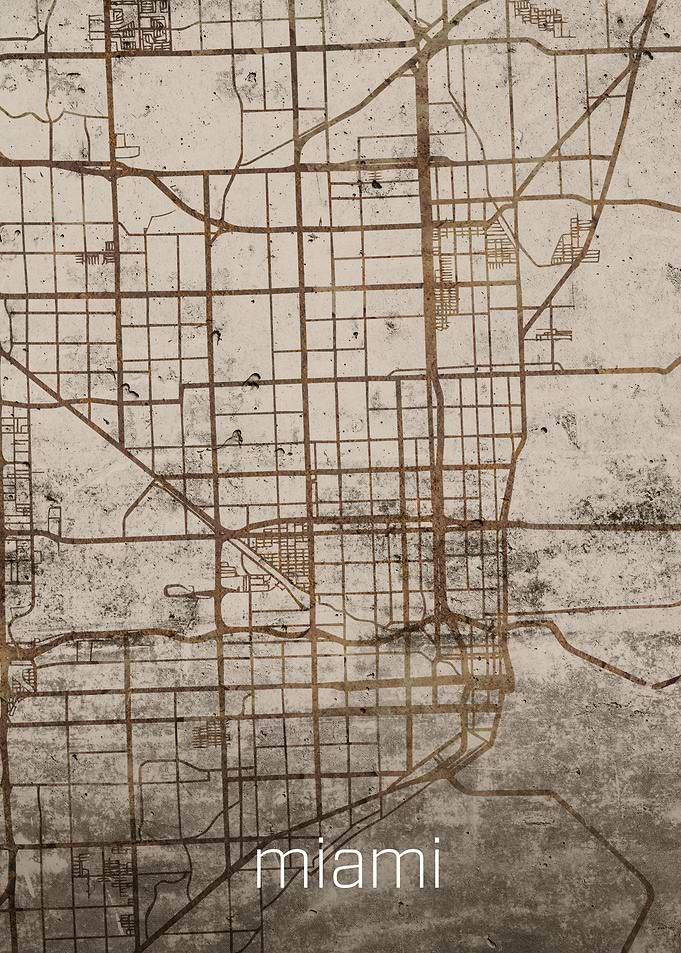 Miami Rusty Street Map