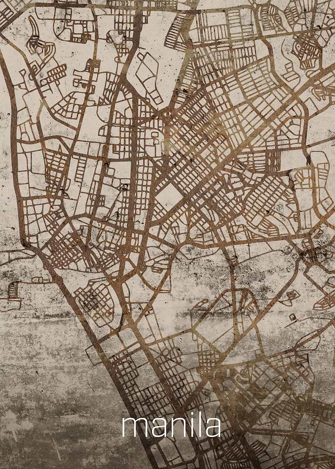 Manila Rusty Street Map