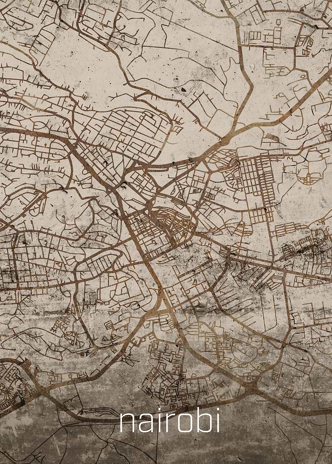Nairobi Rusty Street Map