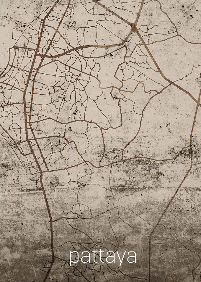 Pattaya Rusty Street Map