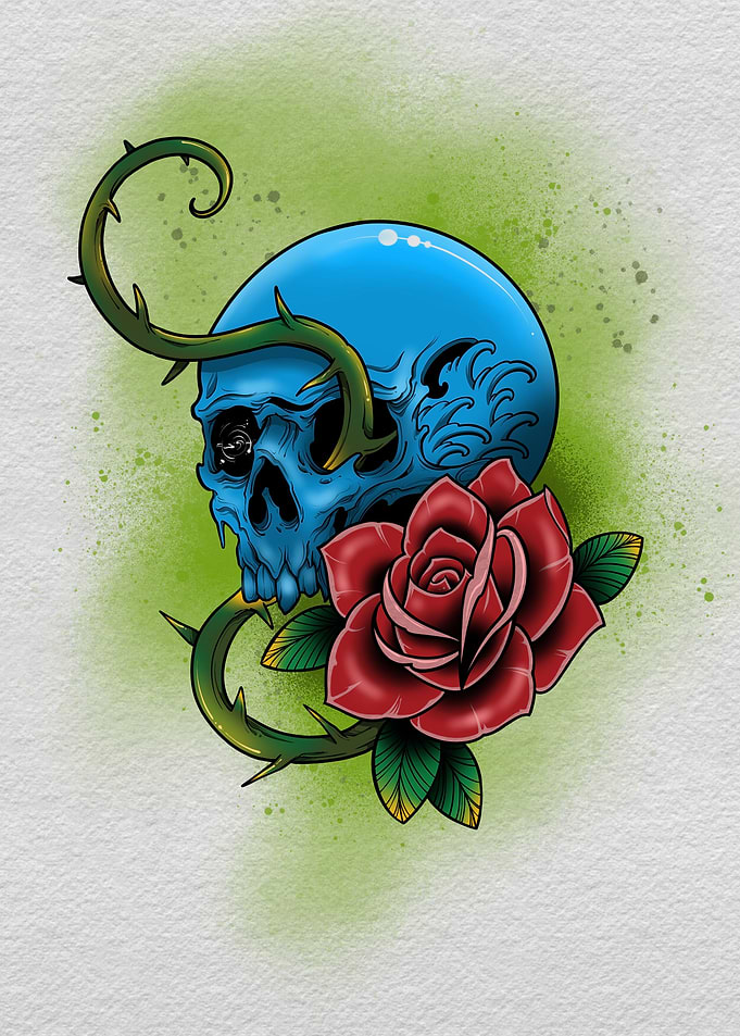 Skull and Rose