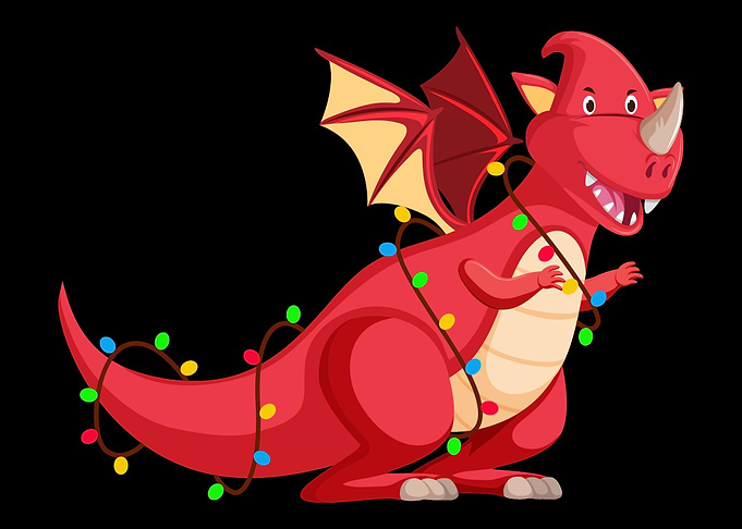 Christmas Dragon Funny X