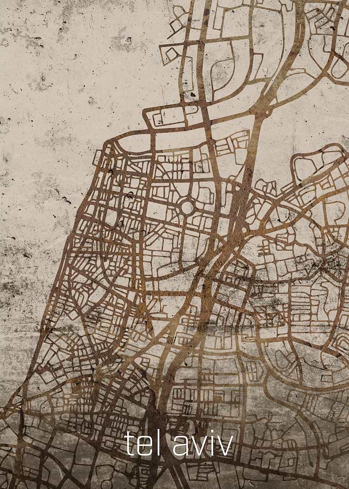 Tel Aviv Rusty Street Map