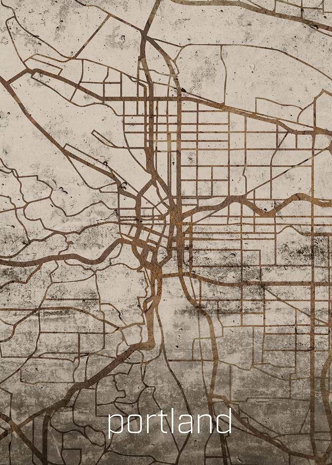 Portland Rusty Street Map
