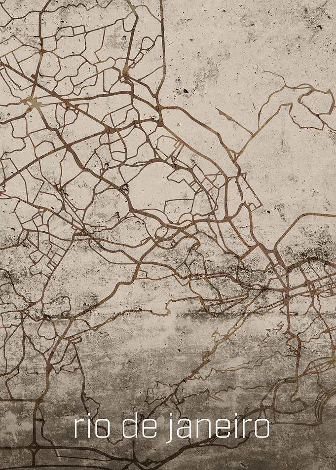Rio De Janeiro Rusty Map