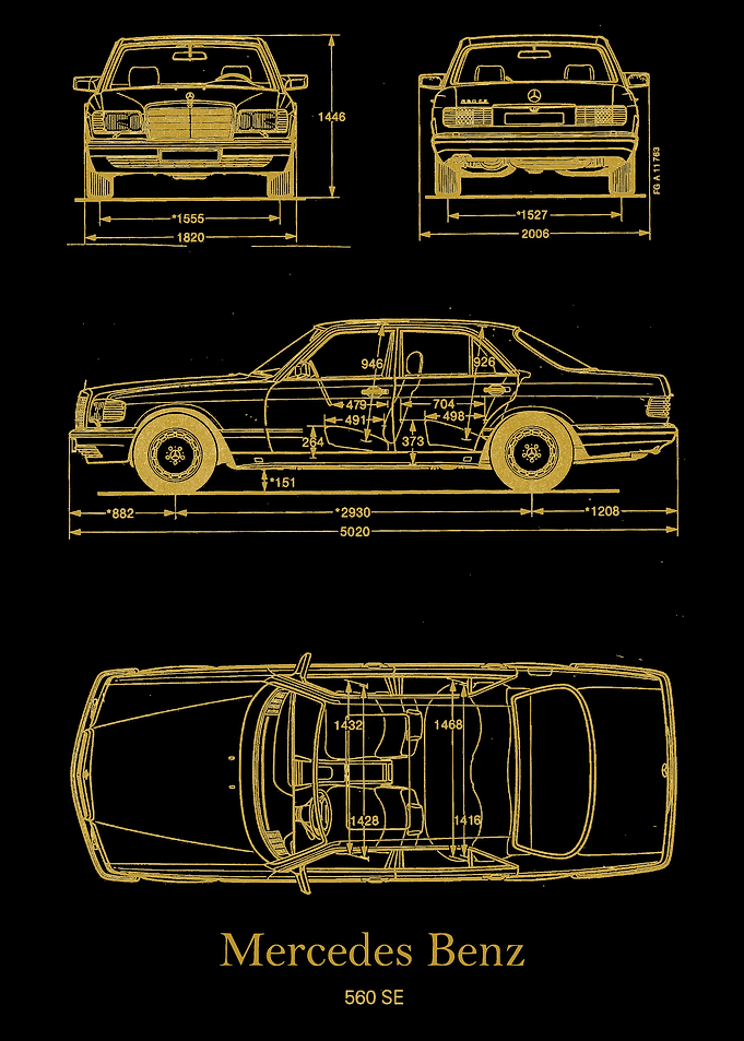 Mercedes Benz 560SE gold