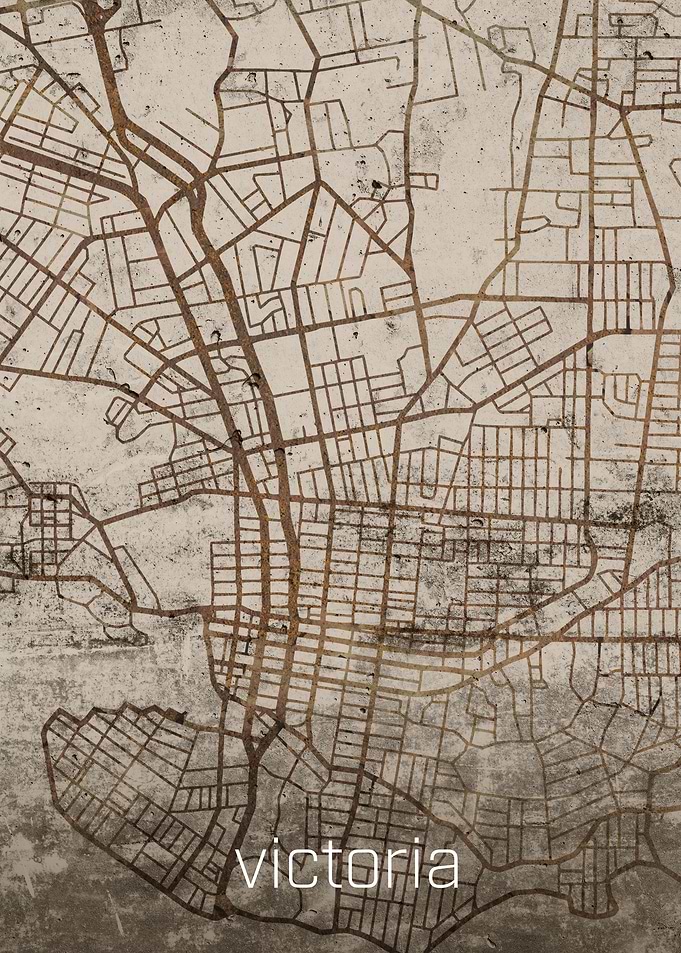 Victoria Rusty Street Map