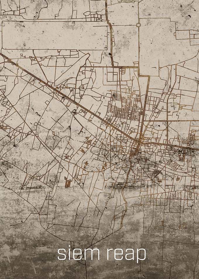 Siem Reap Rusty Street Map