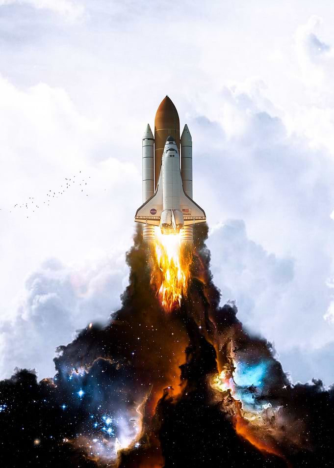 Space Launch Rocket Clouds