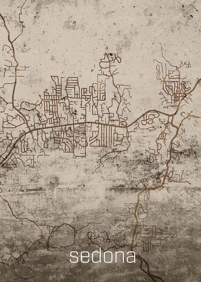 Sedona Rusty Street Map
