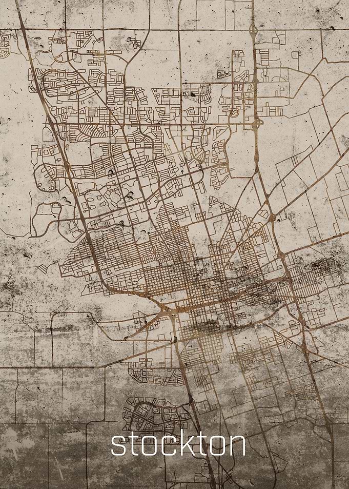 Stockton Rusty Street Map