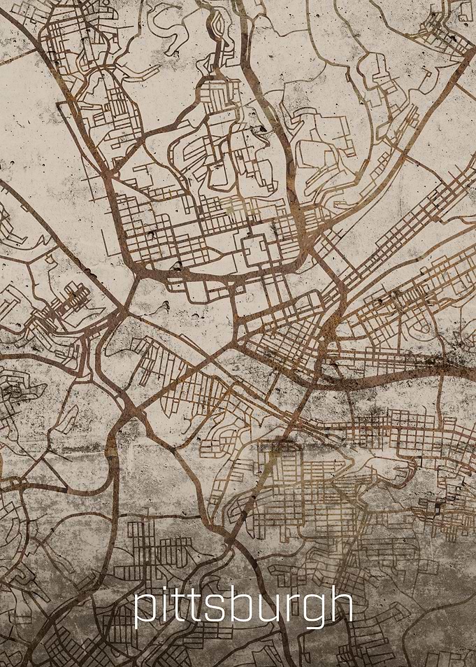 Pittsburg Rusty Street Map