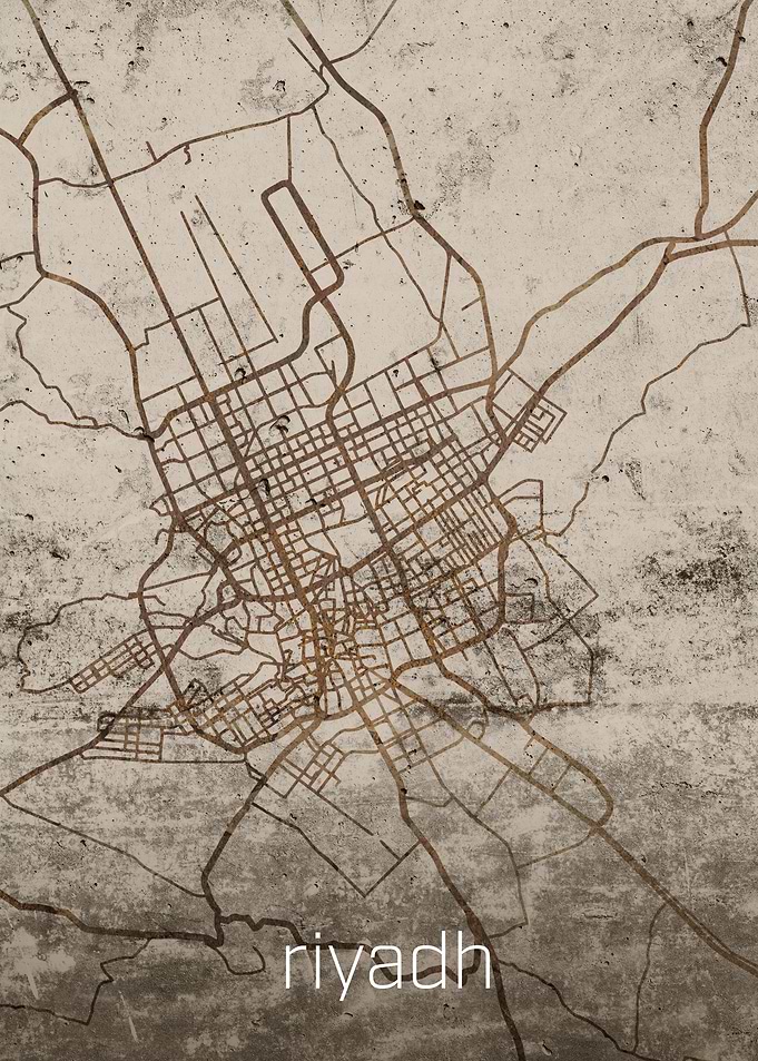 Riyadh Rusty Street Map