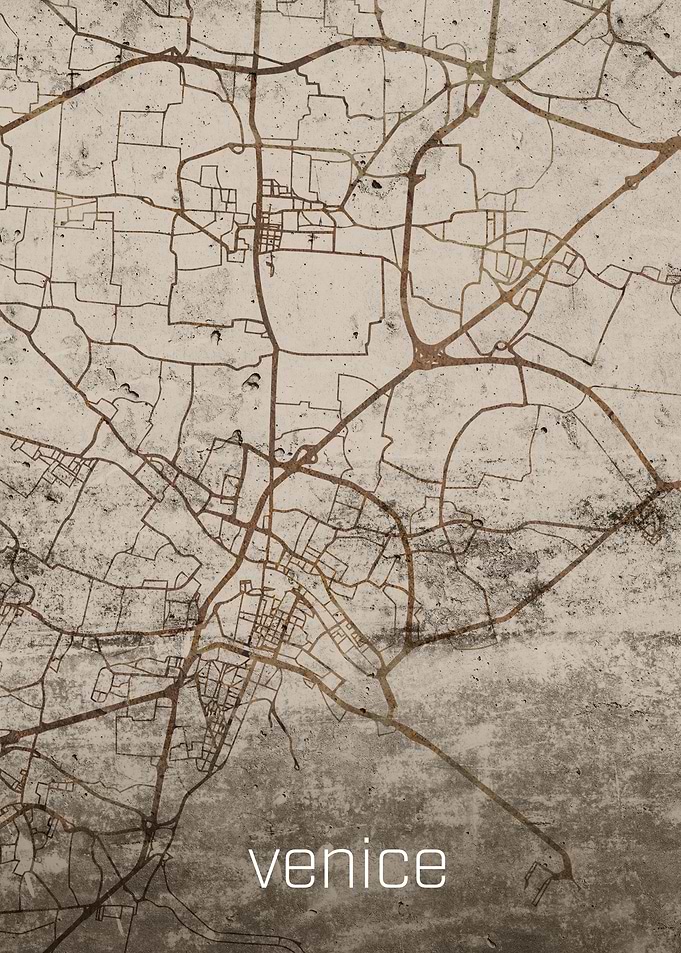 Venice Rusty Street Map