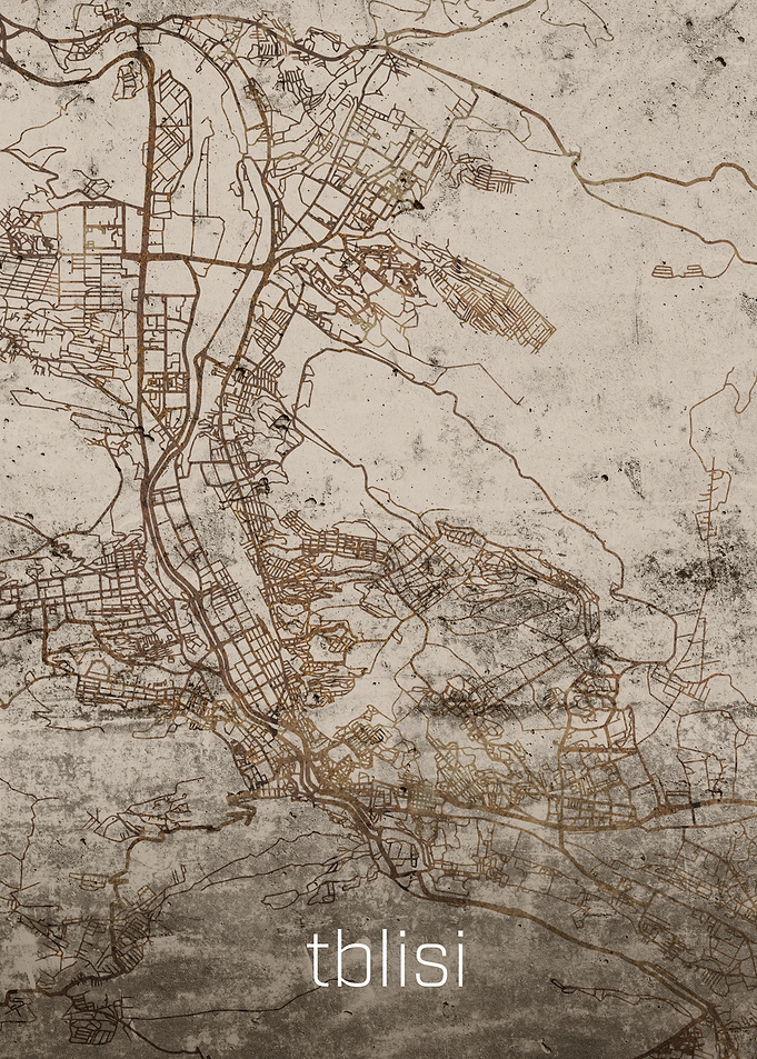 Tblisi Rusty Street Map