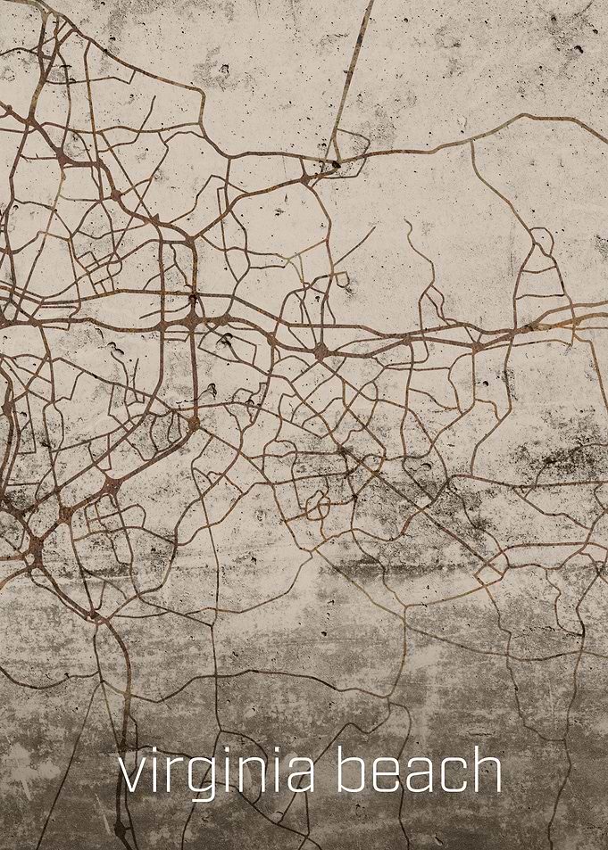 Virginia Beach Rusty Map