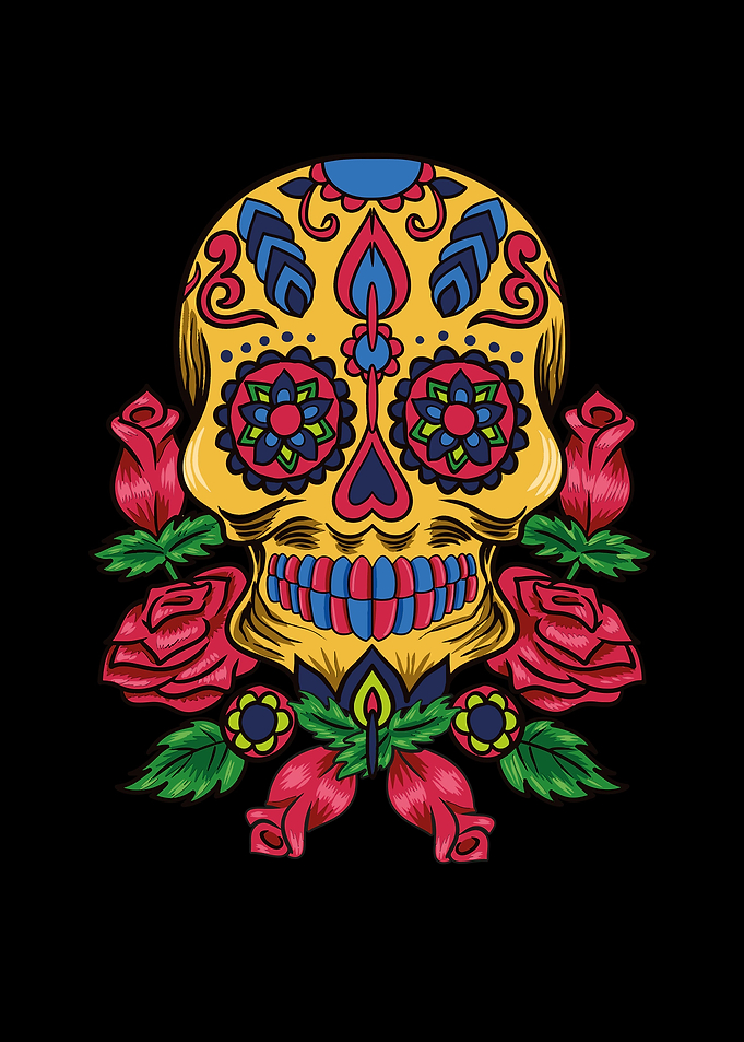 Mexican Skull With Roses