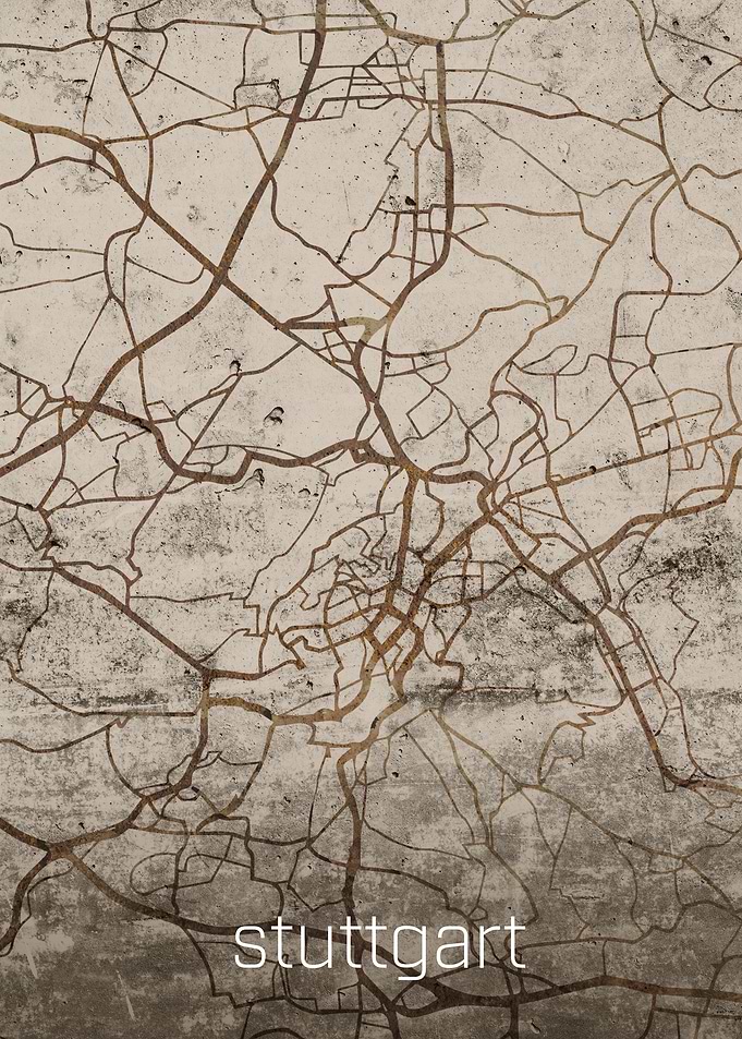 Stuttgart Rusty Street Map