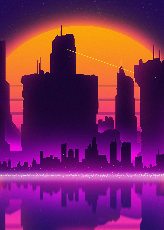 80s Retrowave Sunset