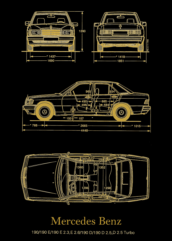 Mercedes Benz W201 gold