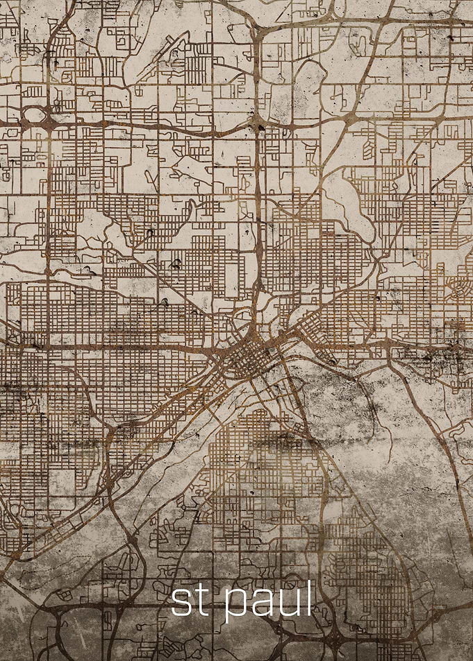 St Paul Rusty Street Map