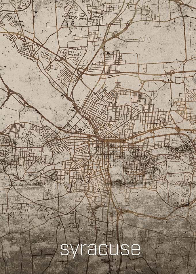 Syracuse Rusty Street Map