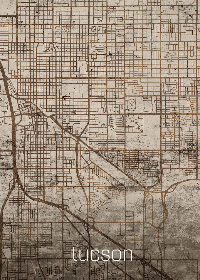 Tucson Rusty Street Map