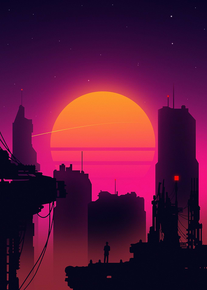 80s Retrowave Sunset